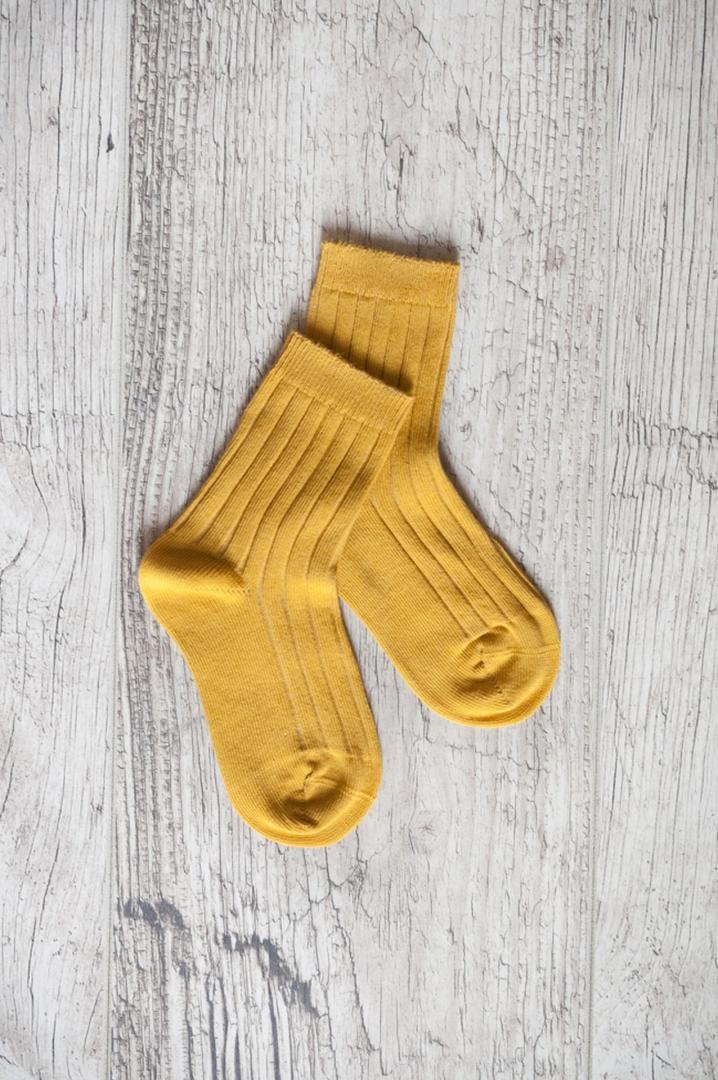 Vrúbkované ponožky Baby&Kids ocher