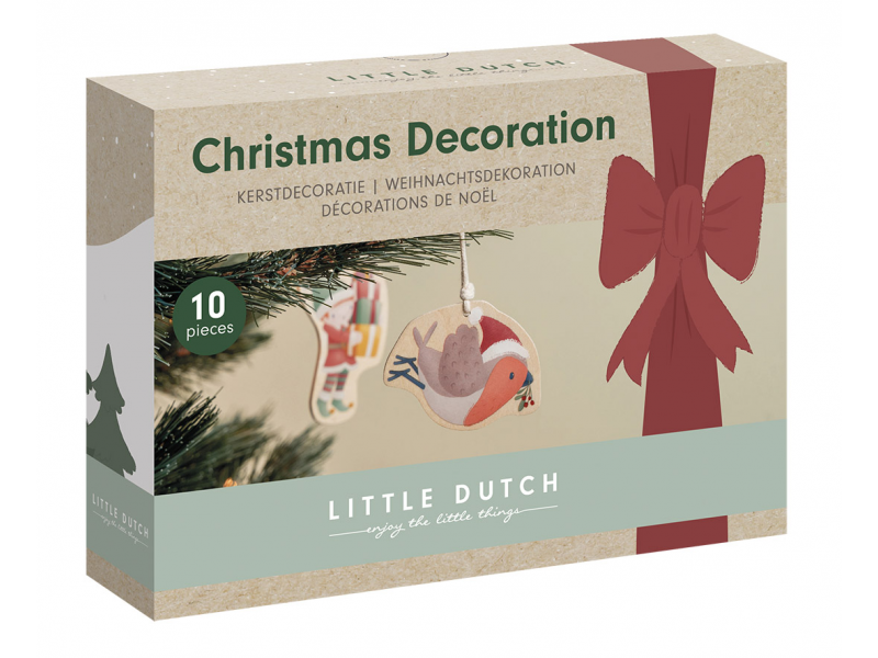 LITTLE DUTCH VIANOČNÉ OZDOBY DREVENÉ 10 KS