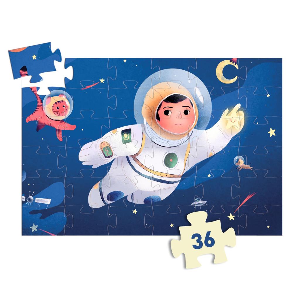Siluetové puzzle: Astronaut na Mesiaci, 36 dielov 